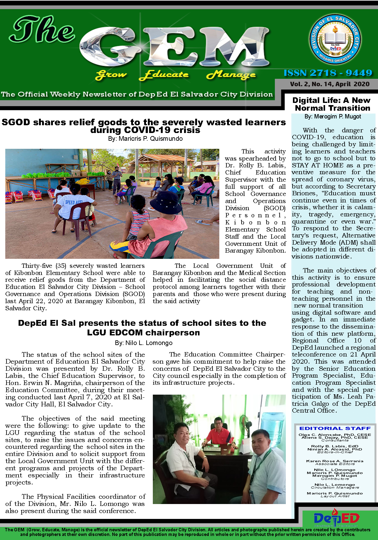 The GEM Newsletter Volume 1